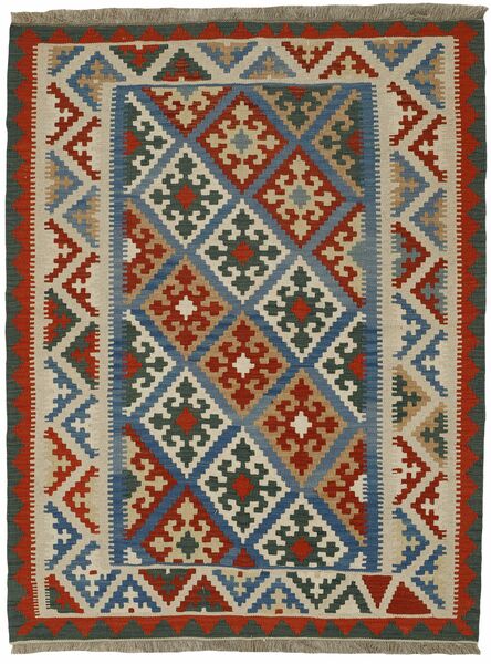 158X190 絨毯 オリエンタル キリム ブラック/ダークレッド (ウール, ペルシャ)