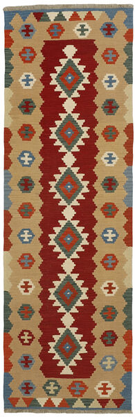 絨毯 キリム 94X294 廊下 カーペット 茶色/ダークレッド (ウール, ペルシャ)