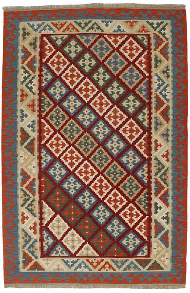 204X305 Kelim Teppe Orientalsk Mørk Rød/Svart (Ull, Persia)
