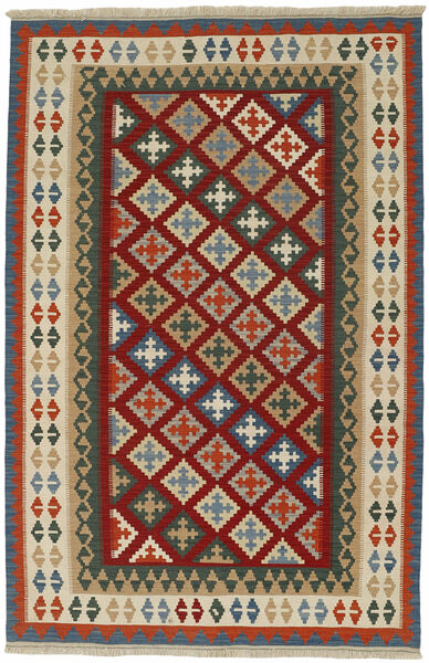 165X252 Tappeto Orientale Kilim Rosso Scuro/Nero (Lana, Persia)