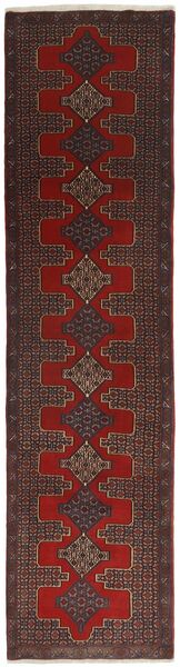 97X385 絨毯 センネ Fine オリエンタル 廊下 カーペット ブラック/茶色 (ウール, ペルシャ)