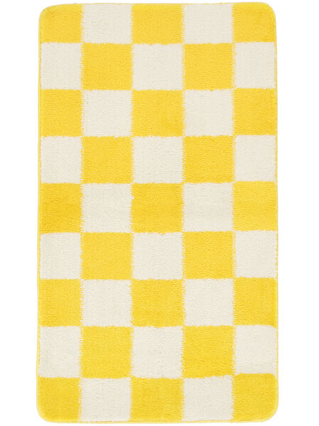 Luca Chess Bath Mat Yellow/Off White 67X117 Washable