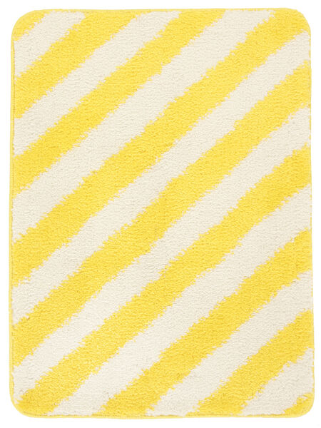 Bianca Stripe Bath Mat Yellow/Off White 50X67 Washable