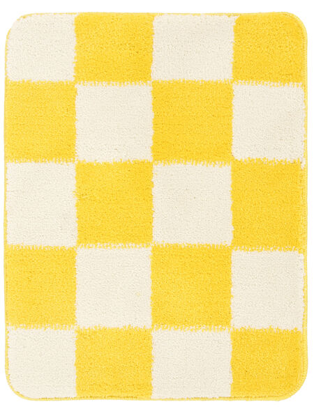 Luca Chess Bath Mat Yellow/Off White 50X67 Washable