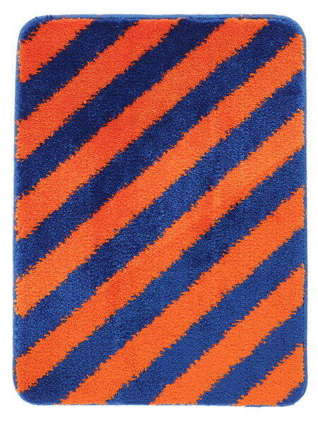 Bianca Stripe Bath Mat Blue/Orange 50X67 Washable