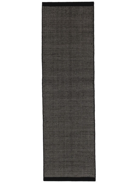  Wool Rug 80X250 Kalix Black/Natural White Runner
 Small