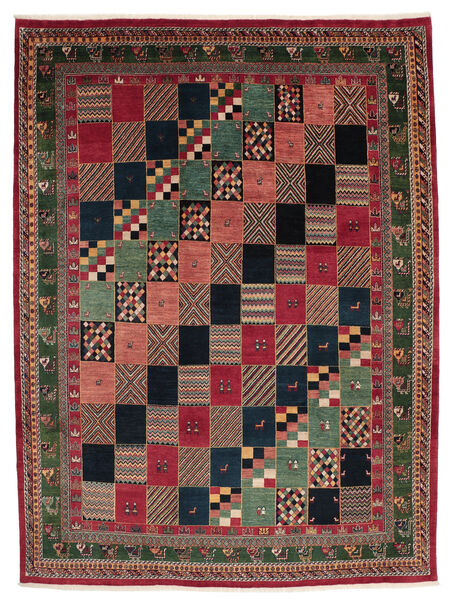 Tapete Persa Loribaft Fine Persa 262X350 Preto/Vermelho Escuro Grande (Lã, Pérsia/Irão)