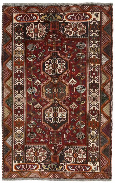 160X251 絨毯 オリエンタル カシュガイ ブラック/茶色 (ウール, ペルシャ)