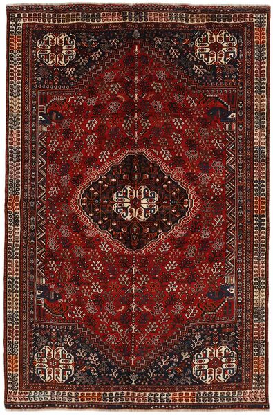  Oriental Qashqai Rug 188X287 Black/Dark Red Wool, Persia