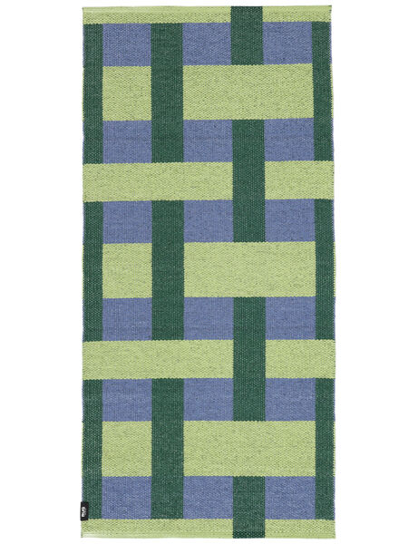  Washable Indoor/Outdoor Rug 70X150 Checkson Green Small