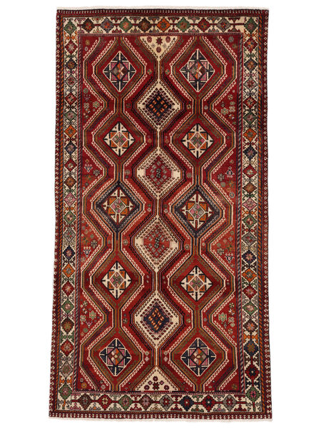 絨毯 ハマダン 164X306 廊下 カーペット ブラック/ダークレッド (ウール, ペルシャ/イラン)