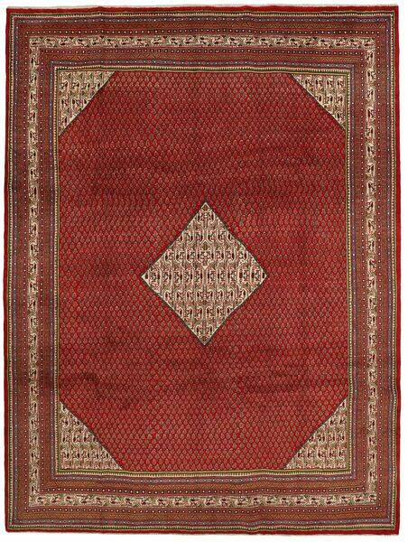 288X386 Dywan Orientalny Saruk Mir Ciemnoczerwony/Brunatny Duży (Wełna, Persja)