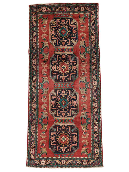 163X364 Tapete Oriental Tabriz Passadeira Preto/Vermelho Escuro (Lã, Pérsia/Irão) Carpetvista