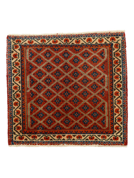 51X55 絨毯 オリエンタル カシュガイ 正方形 ダークレッド/ブラック (ウール, ペルシャ/イラン) Carpetvista