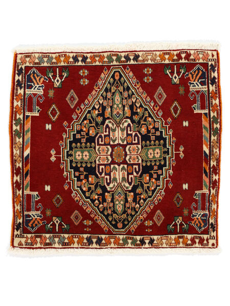 絨毯 オリエンタル カシュガイ 67X70 正方形 ダークレッド/ブラック (ウール, ペルシャ/イラン)