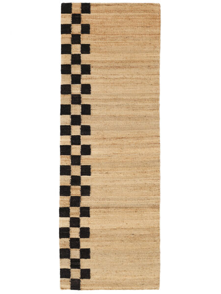 Chess Line Jute 80X250 Small Light Brown/Black Runner Jute Rug