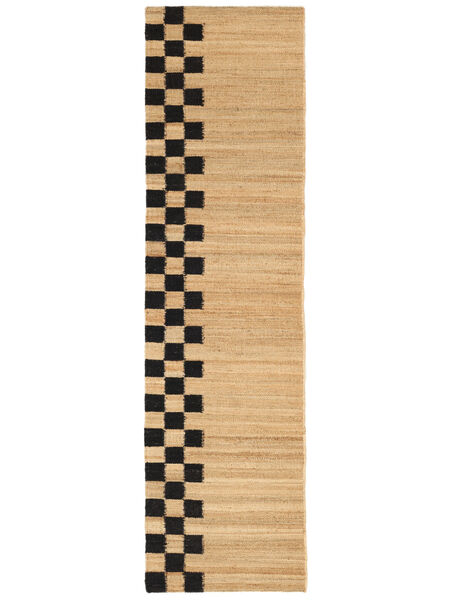 Chess Line Jute 80X300 Small Light Brown/Black Runner Jute Rug