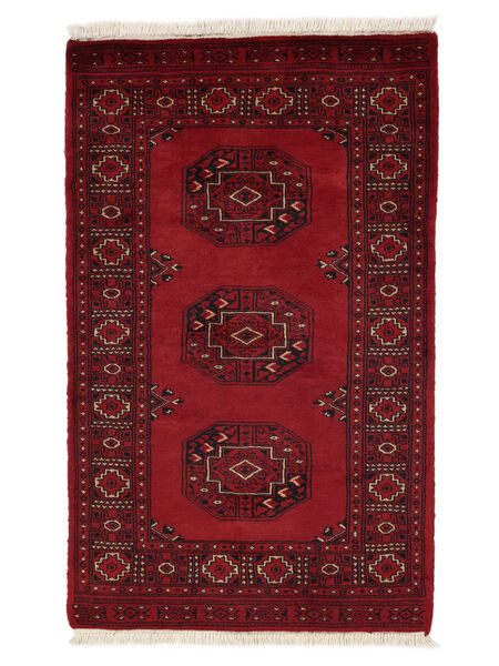 絨毯 パキスタン ブハラ 3Ply 78X124 ブラック/ダークレッド (ウール, パキスタン)