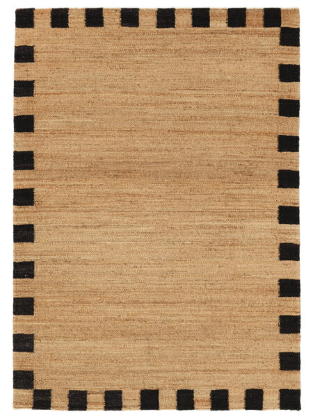 Chess Frame Jute 140X200 Small Light Brown/Black Jute Rug