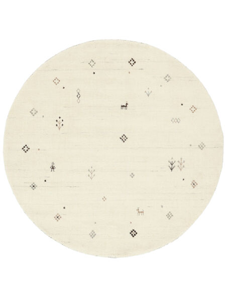  Wool Rug Ø 150 Gabbeh Giza Off White Round Small