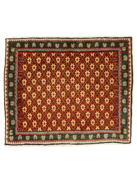 58X71 Qashqai Rug Oriental Square Dark Red/Black (Wool, Persia/Iran) Carpetvista