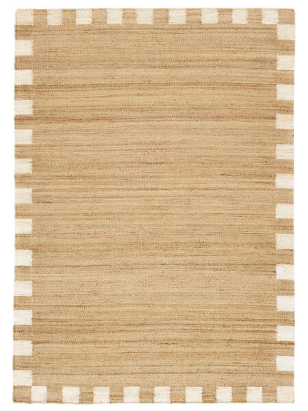 Chess Frame Jute 160X230 Light Brown/Natural White Jute Rug