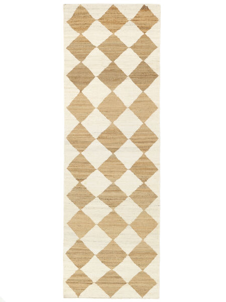  90X300 Romboz Jute Light Brown/Natural White Runner Rug
 Small