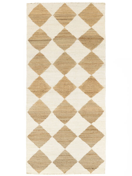  90X210 Romboz Jute Light Brown/Natural White Runner Rug
 Small