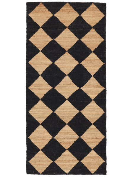  90X210 Romboz Jute Light Brown/Black Runner Rug
 Small