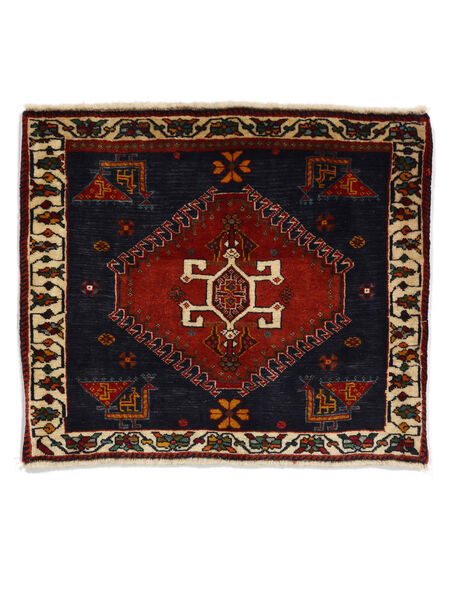 56X66 Χαλι Ανατολής Ghashghai Τετράγωνο Μαύρα/Σκούρο Κόκκινο (Μαλλί, Περσικά/Ιρανικά) Carpetvista