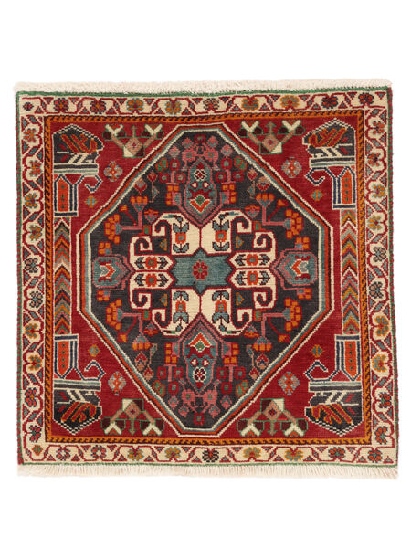  Oosters Ghashghai Vloerkleed 57X60 Vierkant Donkerrood/Zwart Wol, Perzië/Iran Carpetvista