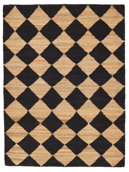 Romboz Jute 150X210 Small Light Brown/Black Jute Rug