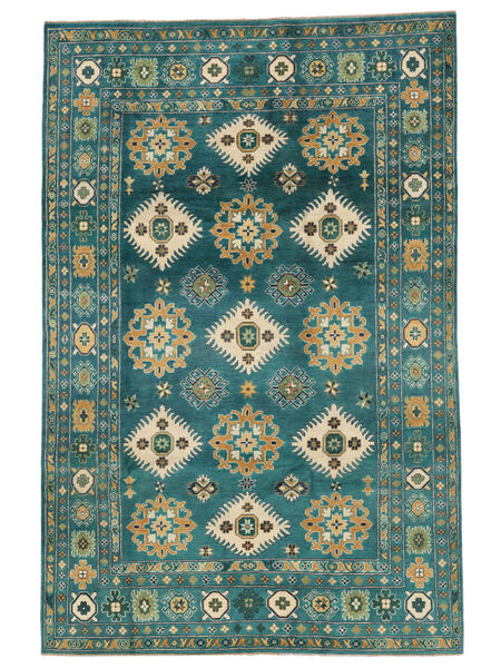 Kazak Fine Teppich 198X299 Dunkeltürkis/Schwarz Wolle, Afghanistan Carpetvista