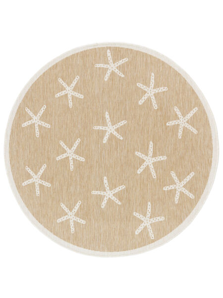  Washable Indoor/Outdoor Rug Ø 150 Marina Beige Round Small