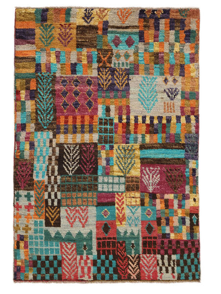 89X133 絨毯 Moroccan Berber - Afghanistan モダン ダークレッド/ブラック (ウール, アフガニスタン) Carpetvista