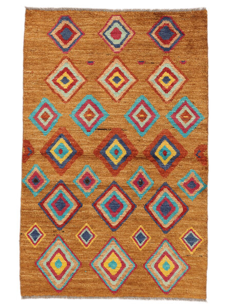 Moroccan Berber - Afghanistan Matto 91X141 Ruskea/Tummanpunainen Villa, Afganistan Carpetvista
