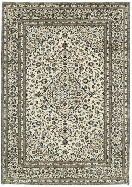 243X345 絨毯 カシャン オリエンタル ダークグリーン/ダークイエロー (ウール, ペルシャ/イラン)