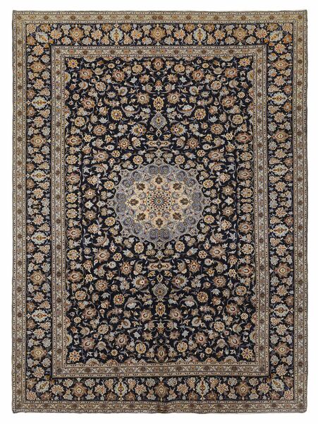 295X404 絨毯 オリエンタル カシャン 茶色/ブラック 大きな (ウール, ペルシャ/イラン)