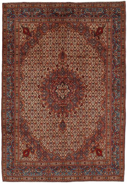Moud Teppich 206X304 Schwarz/Dunkelrot Wolle, Persien/Iran