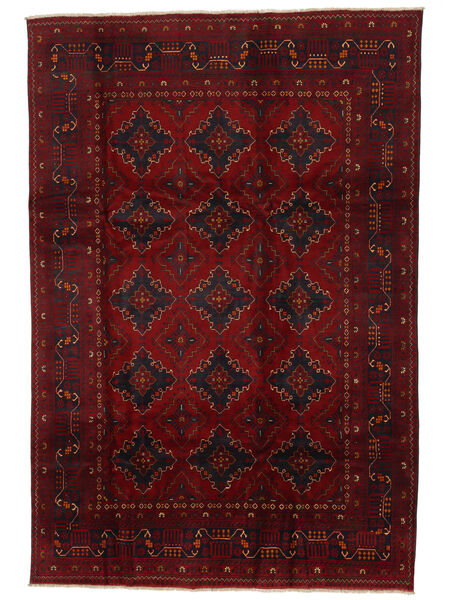 197X291 絨毯 オリエンタル Kunduz ブラック/ダークレッド (ウール, アフガニスタン) Carpetvista