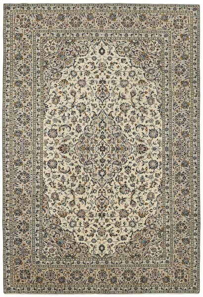 242X352 絨毯 オリエンタル カシャン 茶色/ダークイエロー (ウール, ペルシャ/イラン)