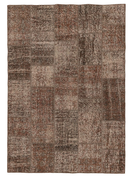 140X200 絨毯 Patchwork - Turkiet モダン 茶色/ブラック (ウール, トルコ) Carpetvista