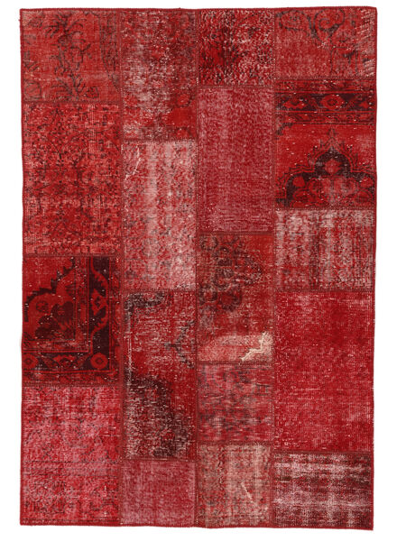  Patchwork - Turkiet 140X200 Vintage Tapete Lã Vermelho Escuro/Vermelho Pequeno Carpetvista