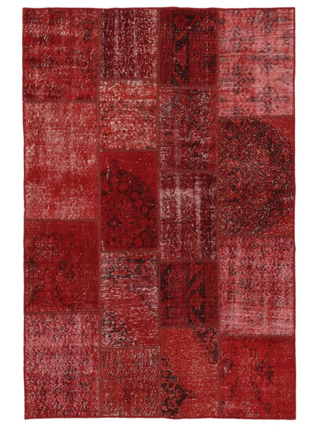140X200 Tappeto Patchwork - Turkiet Moderno Rosso Scuro/Nero (Lana, Turchia) Carpetvista