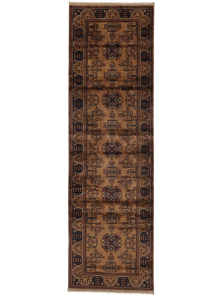  Kunduz Rug 91X303 Wool Black/Brown Small Carpetvista