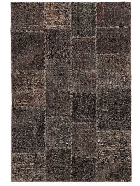 140X200 絨毯 Patchwork - Turkiet モダン ブラック/茶色 (ウール, トルコ) Carpetvista