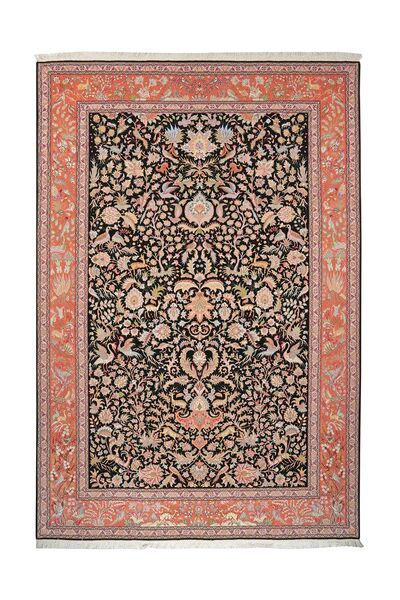 199X295 Tabriz 50 Raj Rug Oriental Brown/Black (Wool, Persia/Iran)