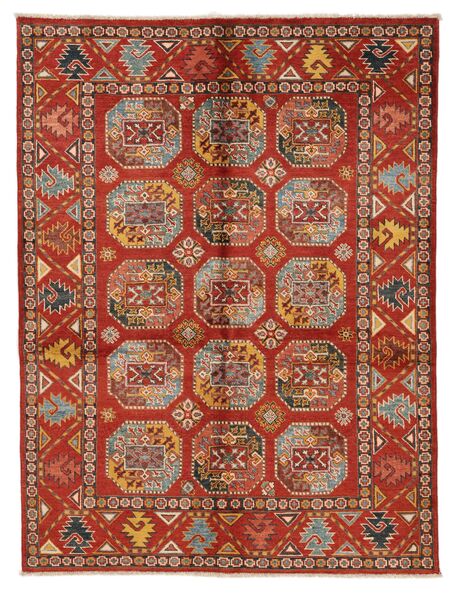 Kazak Fine Rug 154X201 Dark Red/Brown Wool, Afghanistan Carpetvista