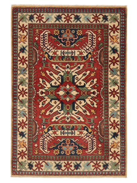 Kazak Fine Teppich 101X151 Dunkelrot/Schwarz Wolle, Afghanistan Carpetvista