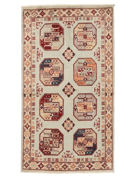 Kazak Fine Teppich 90X157 Braun/Beige Wolle, Afghanistan Carpetvista